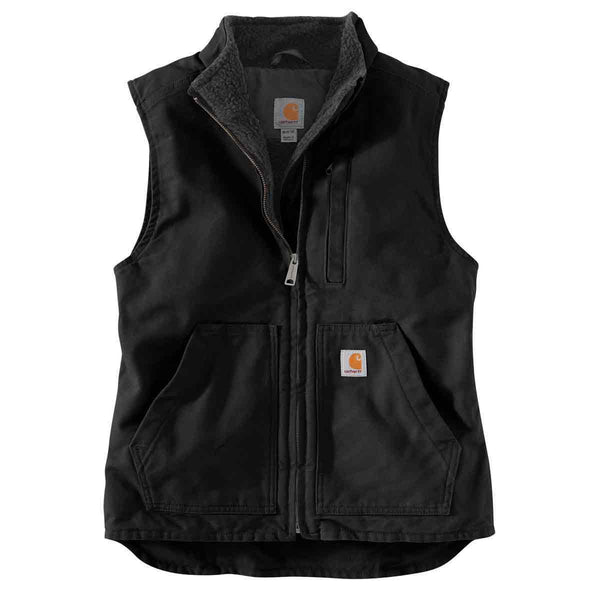 Carhartt 104224 Women's Loose Fit Washed Duck Sherpa Lined Mock Vest