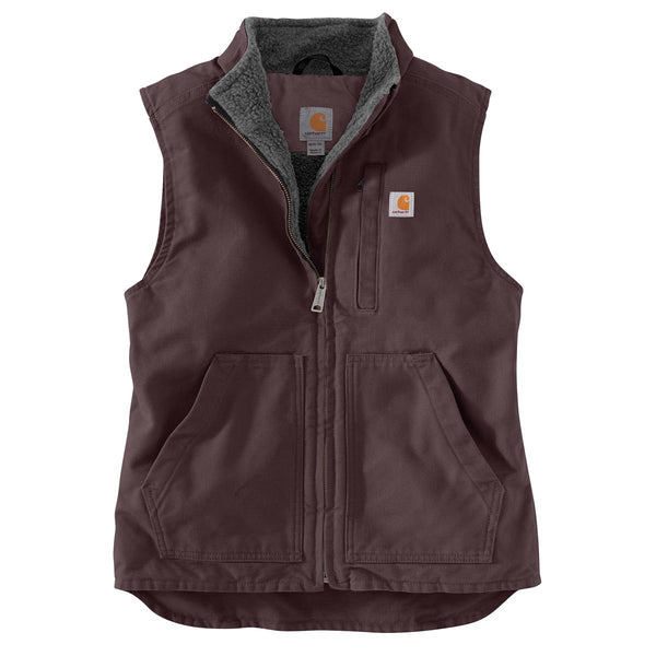 Carhartt 104224 Women's Loose Fit Washed Duck Sherpa Lined Mock Vest