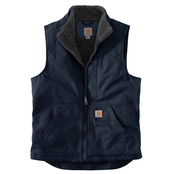 Carhartt 104277 Men's Loose Fit Washed Duck Sherpa-Lined Mock Neck Vest