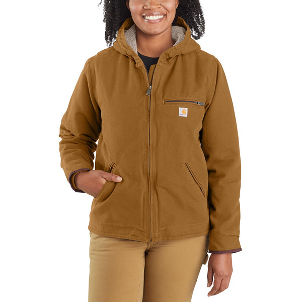 Carhartt 104292 Women's Loose Fit Washed Duck Sherpa-Lined Jacket