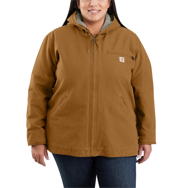 Carhartt 104292 Women's Loose Fit Washed Duck Sherpa-Lined Jacket