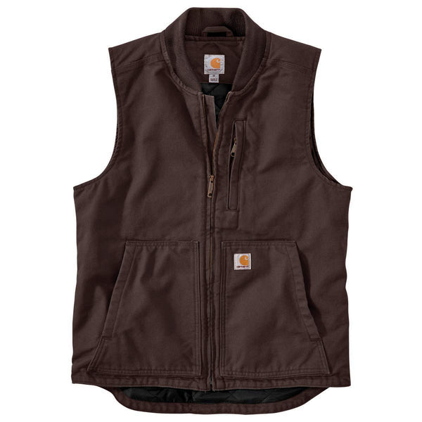 Carhartt 104395-C Men's Washed Duck Insulated Rib Collar Vest - Discontinued Pricing