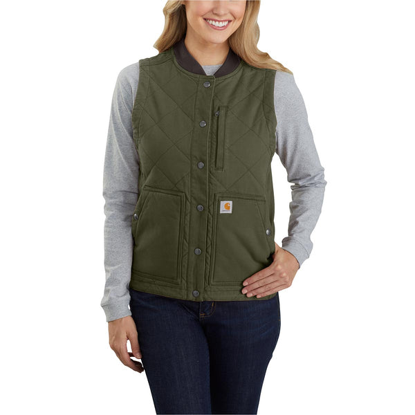 Carhartt 104423 Women's Rugged Flex Relaxed Fit Canvas Insulated Rib Collar Vest