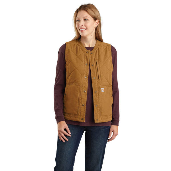 Carhartt 104423 Women's Rugged Flex Relaxed Fit Canvas Insulated Rib Collar Vest