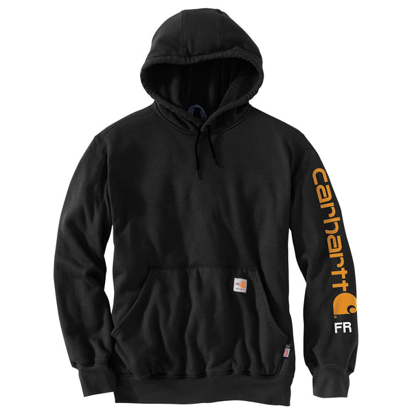 Carhartt 104505 Men's FR Force Original Fit Midweight Hooded Signature Sleeve Logo Sweatshirt