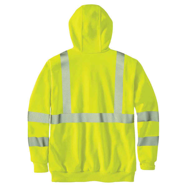 Carhartt 104988 Men's High Visibility Rain Defender Loose Fit Midweight Thermal Lined Full Zip Class 3 Sweatshirt