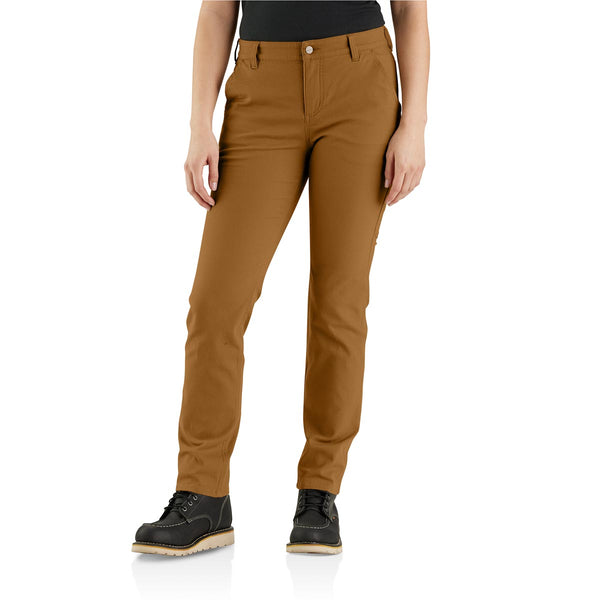 Carhartt 105113-BRN Women's Rugged Flex Relaxed Fit Canvas Work Pant - Carhartt Brown