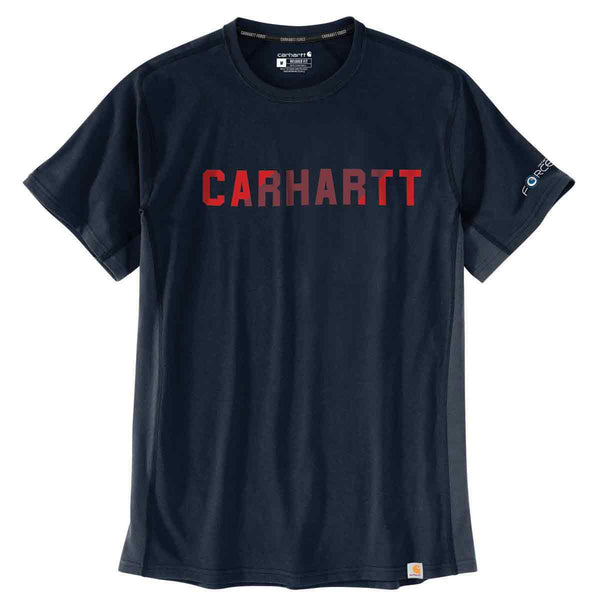 Carhartt 105203 Men's Force Relaxed Fit Midweight SS Block Logo Graphic T-Shirt