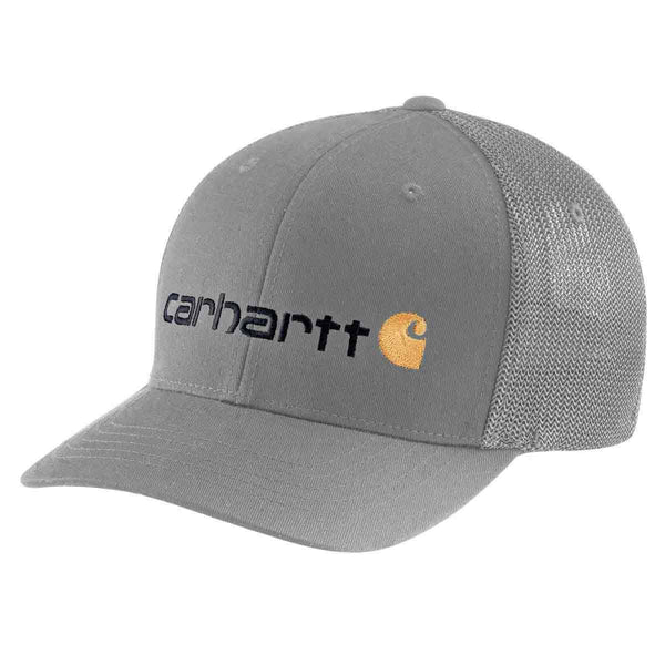 Carhartt 105353 Men's Rugged Flex Fitted Canvas Mesh Back Logo Graphic Cap