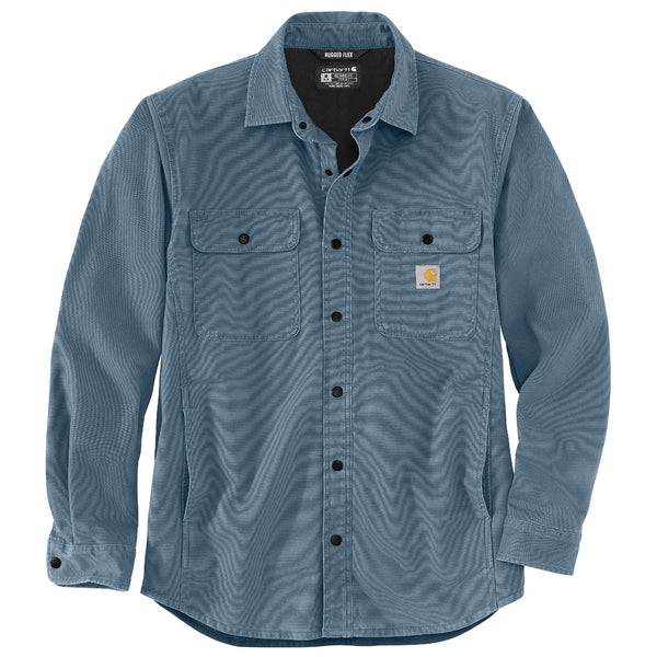 Carhartt 105419 Men's Rugged Flex Relaxed Fit Canvas Fleece-Lined Shirt Jac