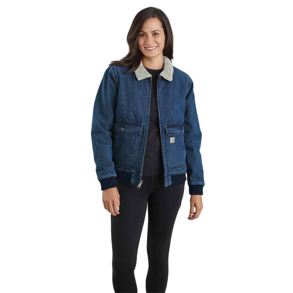 Carhartt 105446 Women's Relaxed Fit Denim Sherpa-Lined Jacket