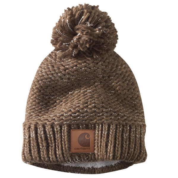 Carhartt 105469 Rib Knit Sherpa-Lined Pom-Pom Beanie - Discontinued Pricing