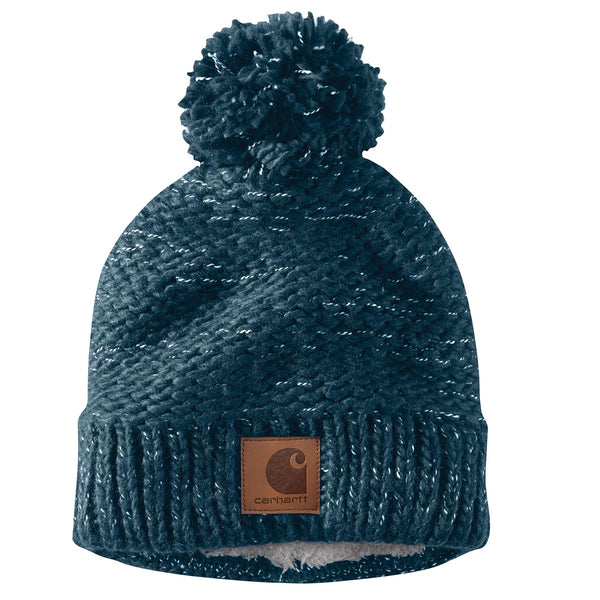 Carhartt 105469 Rib Knit Sherpa-Lined Pom-Pom Beanie - Discontinued Pricing