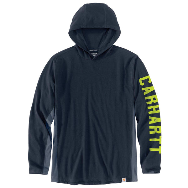 Carhartt 105481 Men's Force Relaxed Fit Midweight LS Logo Graphic Hooded T-Shirt - Discontinued Pricing