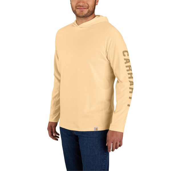 Carhartt 105481 Men's Force Relaxed Fit Midweight LS Logo Graphic Hooded T-Shirt - Discontinued Pricing