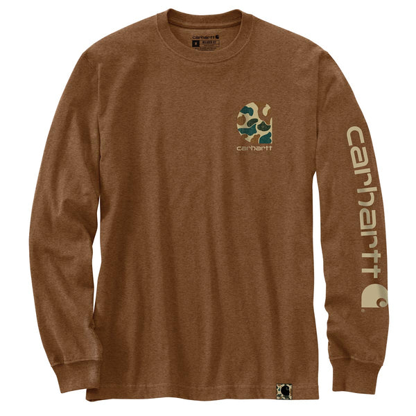 Carhartt 105485 Men's Relaxed Fit Heavyweight LS Camo Logo Graphic T-Shirt - Discontinued Pricing