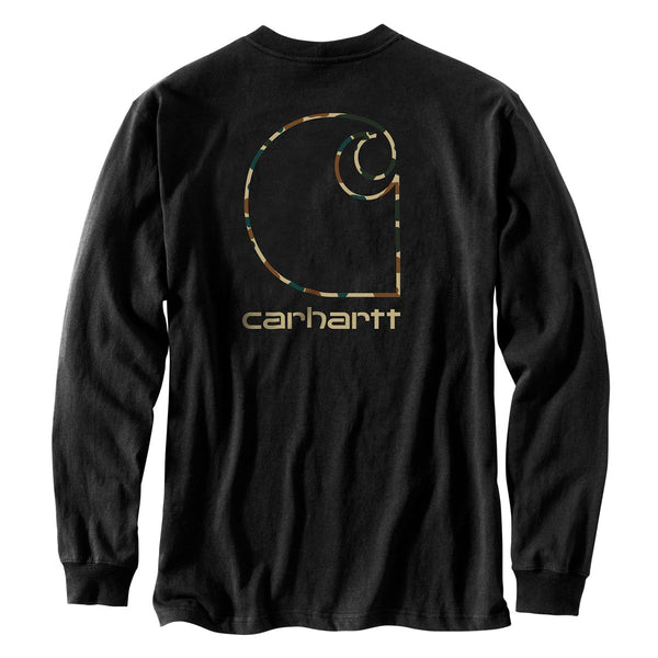 Carhartt 105583 Men's Relaxed Fit Heavyweight LS Pocket Camo C Graphic T-Shirt - Discontinued Pricing