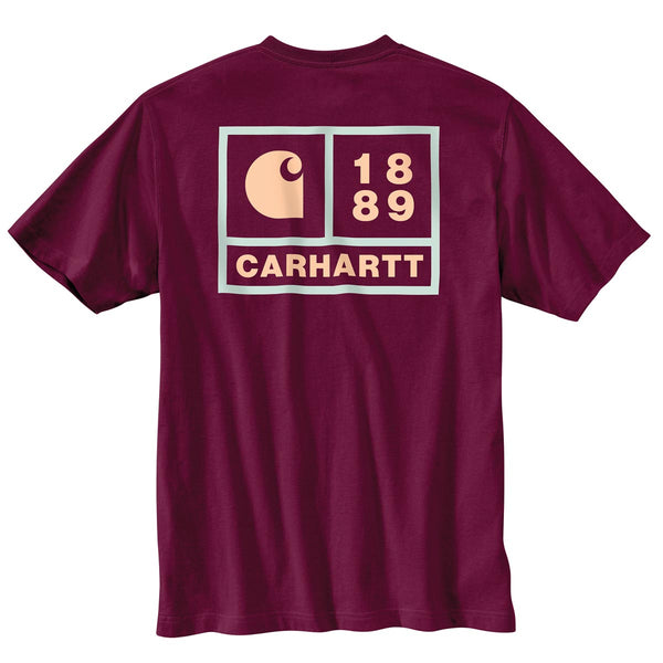 Carhartt 105712 Men's Relaxed Fit Heavyweight Short-Sleeve Pocket 1889 Graphic T-Shirt