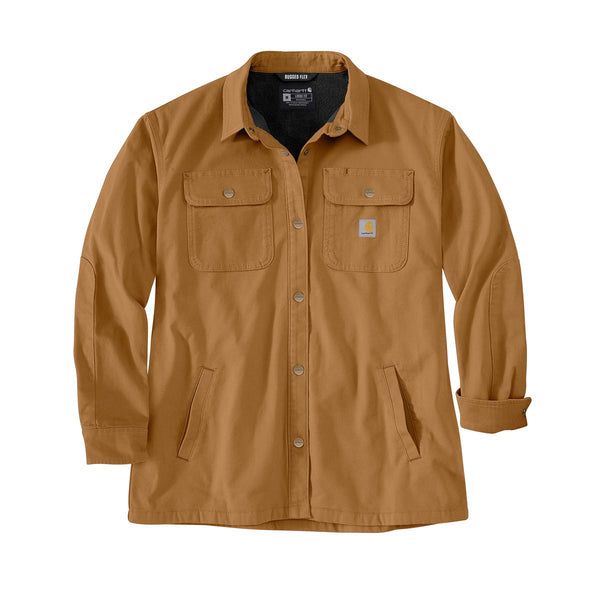 Carhartt 106024 Women's Rugged Flex Loose Fit Canvas Fleece-Lined Shirt Jac