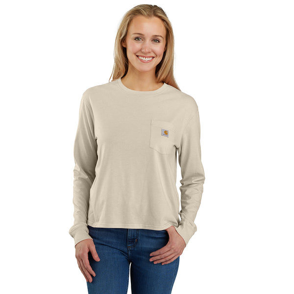 Carhartt 106121 Women's Tencel Fiber Series Loose Fit Long-Sleeve Pocket T-Shirt