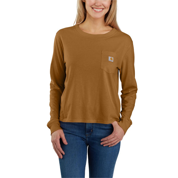 Carhartt 106121 Women's Tencel Fiber Series Loose Fit Long-Sleeve Pocket T-Shirt