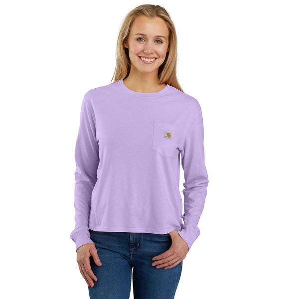 Carhartt 106121 Women's Tencel Fiber Series Loose Fit Long-Sleeve Pocket T-Shirt