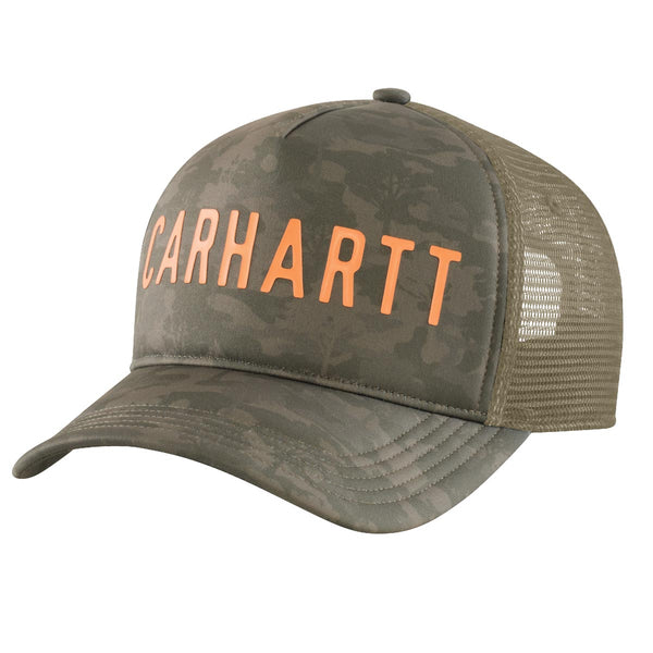 Carhartt 106131 Men's Trucker Camo Logo Graphic Cap - Discontinued Pricing