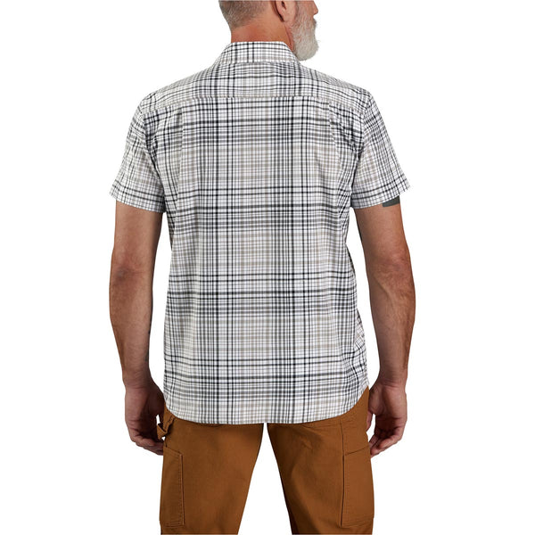 Carhartt 106139 Men's Rugged Flex Relaxed Fit Lightweight SS Plaid Shirt - Discontinued Pricing