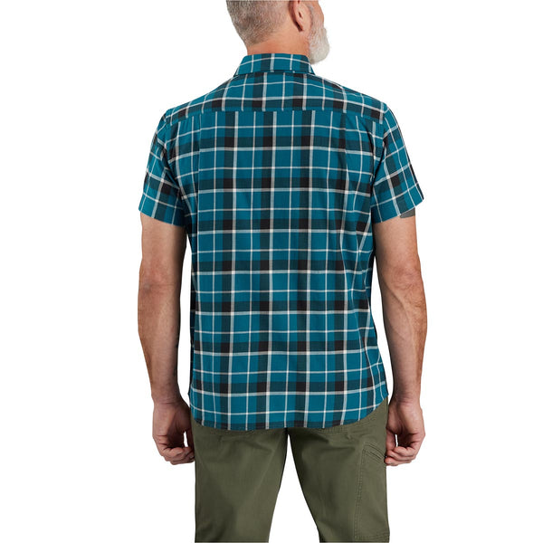 Carhartt 106139 Men's Rugged Flex Relaxed Fit Lightweight SS Plaid Shirt - Discontinued Pricing