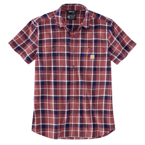 Carhartt 106139 Men's Rugged Flex Relaxed Fit Lightweight SS Plaid Shirt - Discontinued Pricing