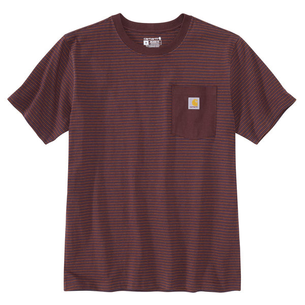 Carhartt 106145 Men's Relaxed Fit Heavyweight SS Pocket Stripe T-Shirt - Discontinued Pricing