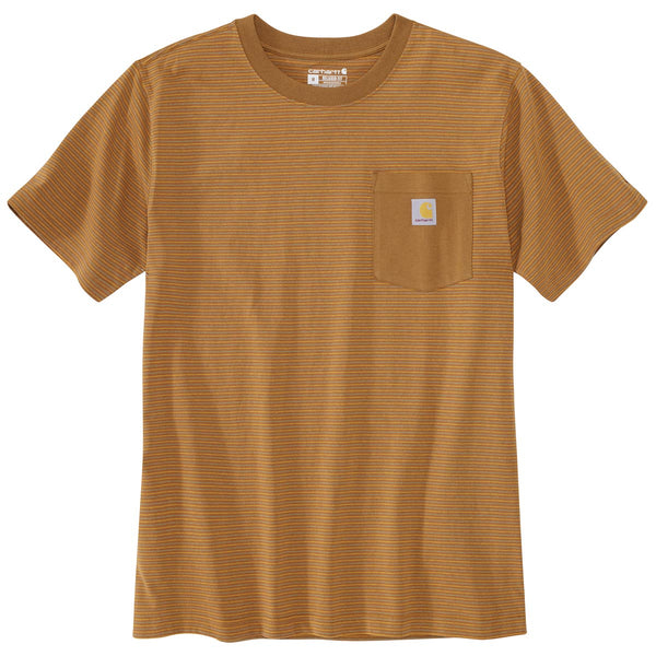 Carhartt 106145 Men's Relaxed Fit Heavyweight SS Pocket Stripe T-Shirt - Discontinued Pricing