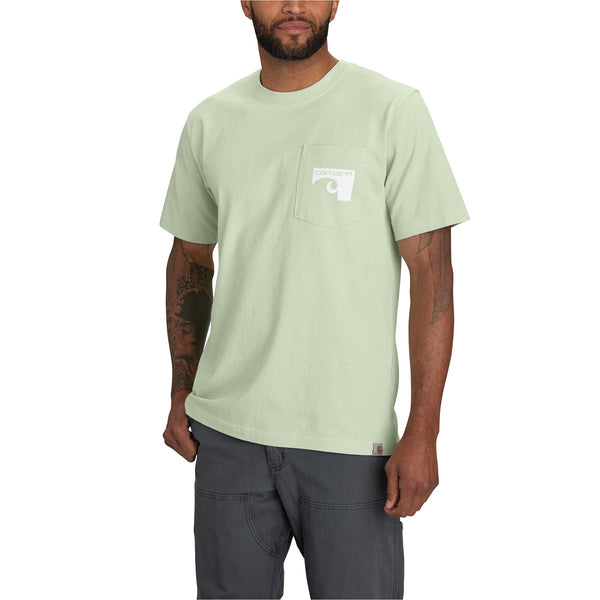 Carhartt 106148 Men's Relaxed Fit Heavyweight SS Pocket 1889 Graphic T-Shirt - Discontinued Pricing