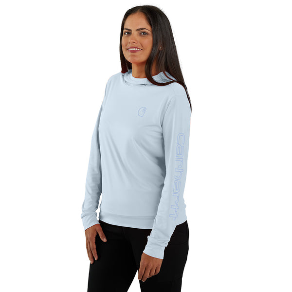 Carhartt 106236 Women's Force Sun Defender Lightweight Long-Sleeve Hooded Graphic T-shirt