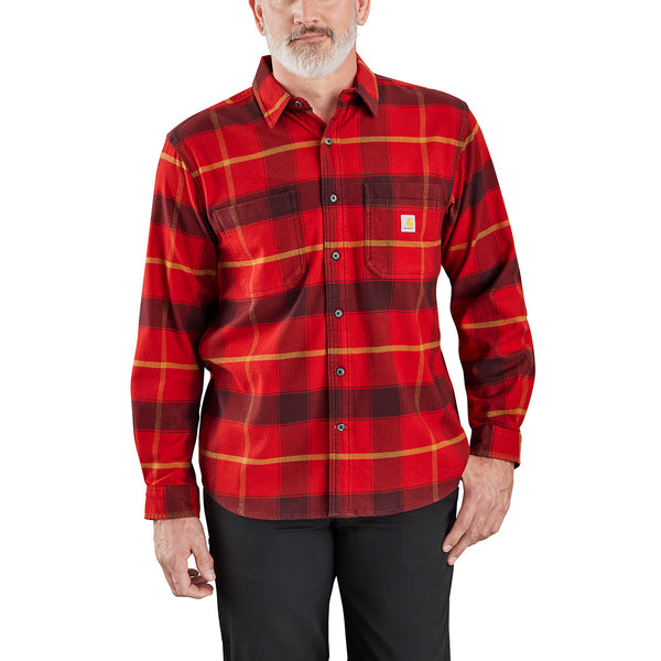 Carhartt 106352 Men's Rugged Flex Relaxed Fit Midweight Flannel LS Plaid Shirt