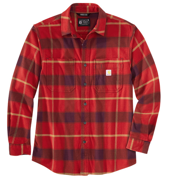 Carhartt 106352 Men's Rugged Flex Relaxed Fit Midweight Flannel LS Plaid Shirt