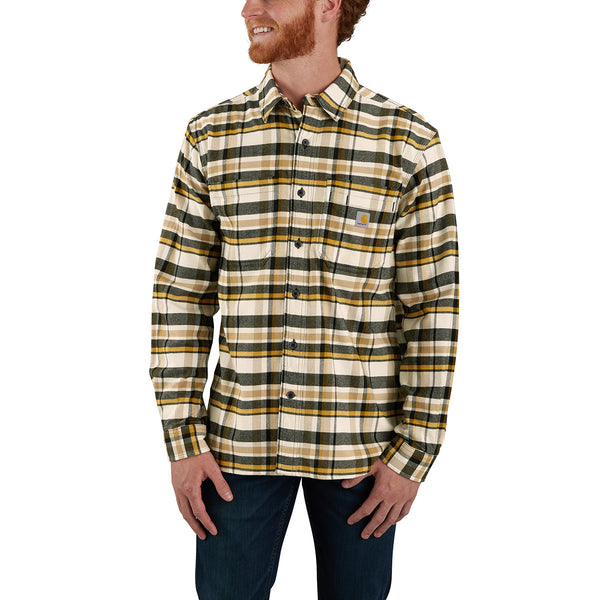 Carhartt 106352 Men's Rugged Flex Relaxed Fit Midweight Flannel LS Plaid Shirt