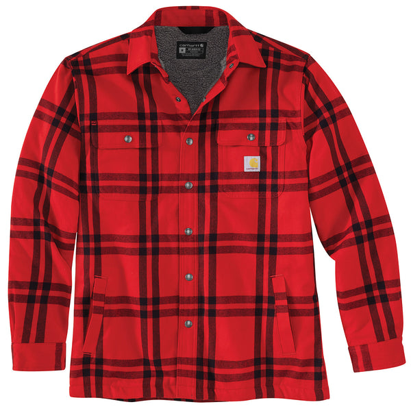 Carhartt 106354 Men's Relaxed Fit Flannel Sherpa Lined Shirt Jac