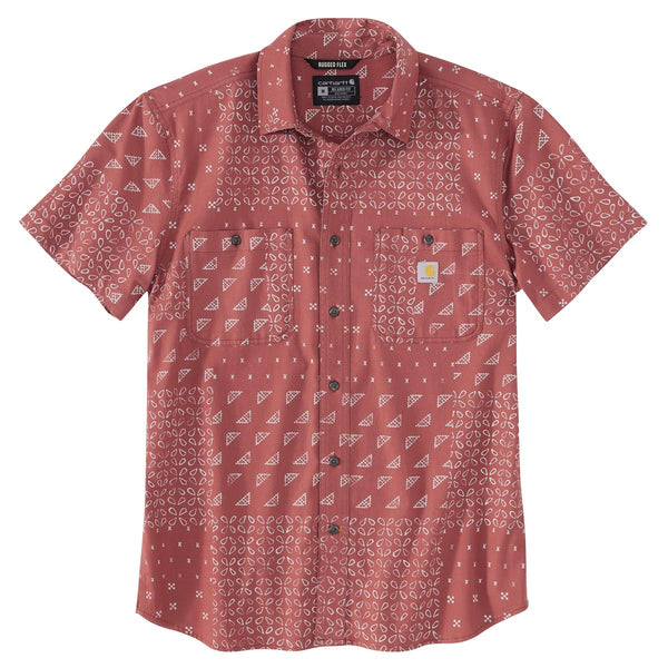 Carhartt 106403 Men's Rugged Flex Relaxed Fit Lightweight SS Print Shirt- Discontinued Pricing