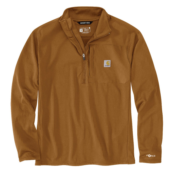 Carhartt 106423 Men's Force Relaxed Fit Mock Neck Half-Zip T-Shirt