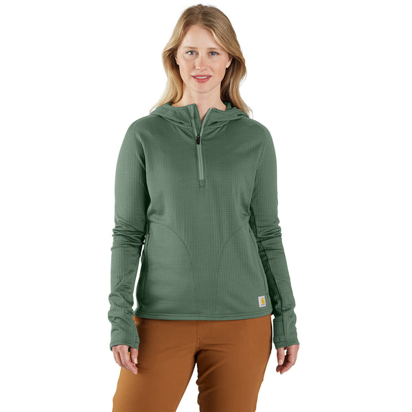 Carhartt 106456 Women's Force Relaxed Fit Half Zip Hooded T-Shirt