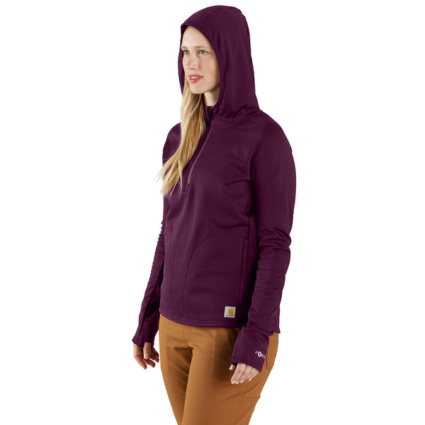 Carhartt 106456 Women's Force Relaxed Fit Half Zip Hooded T-Shirt