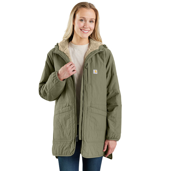 Carhartt 106465 Women's Rain Defender Loose Fit Lightweight Insulated Hooded Coat