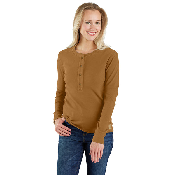 Carhartt 106480 Women's Tencel Fiber Series Relaxed Fit LS Ribbed Henley