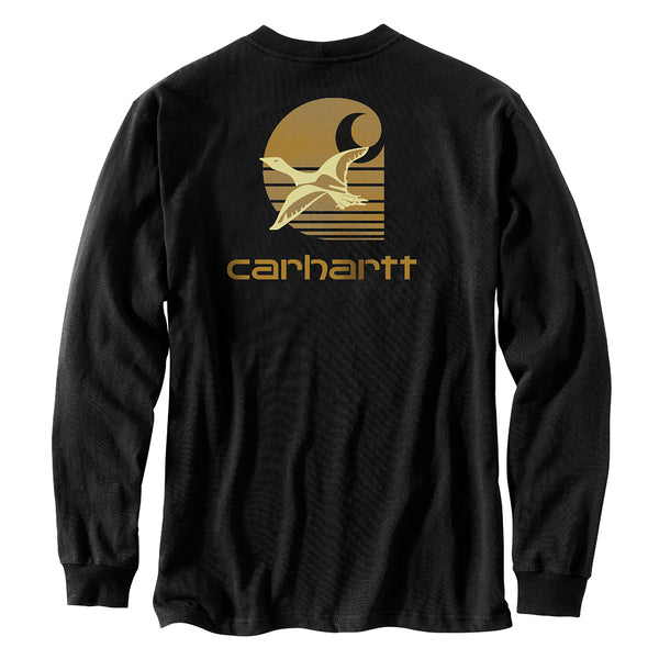 Carhartt 106629 Men's Loose Fit Heavyweight LS Pocket Duck Graphic T-Shirt