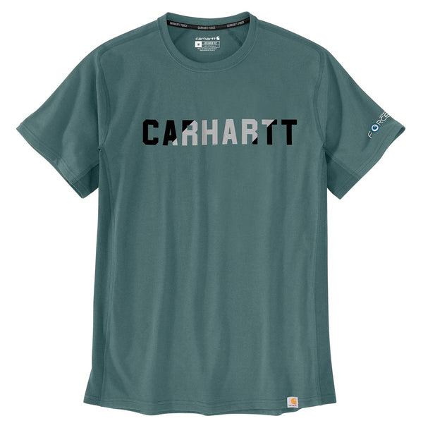 Carhartt 105203 Men's Force Relaxed Fit Midweight SS Block Logo Graphic T-Shirt