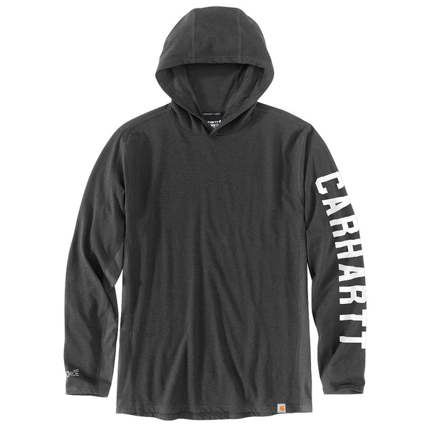 Carhartt 106654 Men's Force Relaxed Fit Midweight LS Logo Graphic Hooded T-Shirt