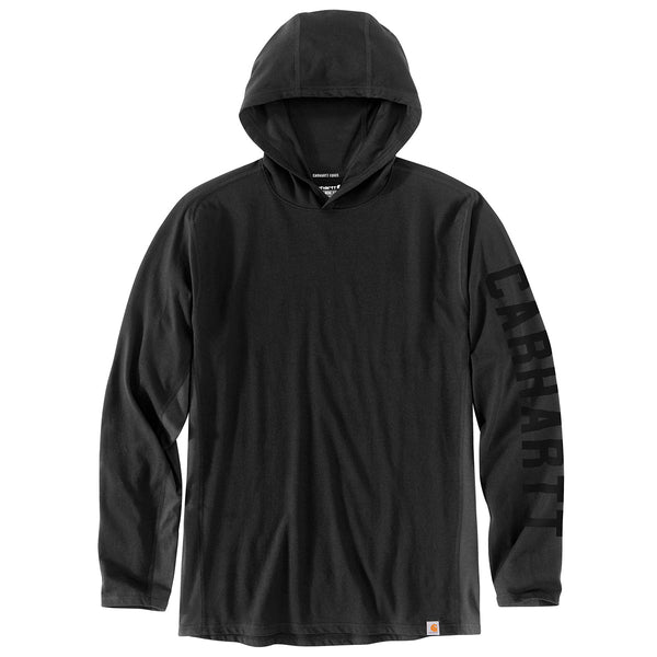 Carhartt 106654 Men's Force Relaxed Fit Midweight LS Logo Graphic Hooded T-Shirt