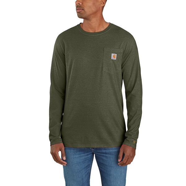 Carhartt 106656 Men's Force Relaxed Fit Midweight LS Pocket T-Shirt