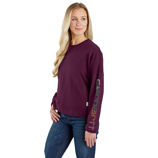 Carhartt 106890 Women's Tencel Fiber Series Loose Fit Sleeve Graphic Sweatshirt